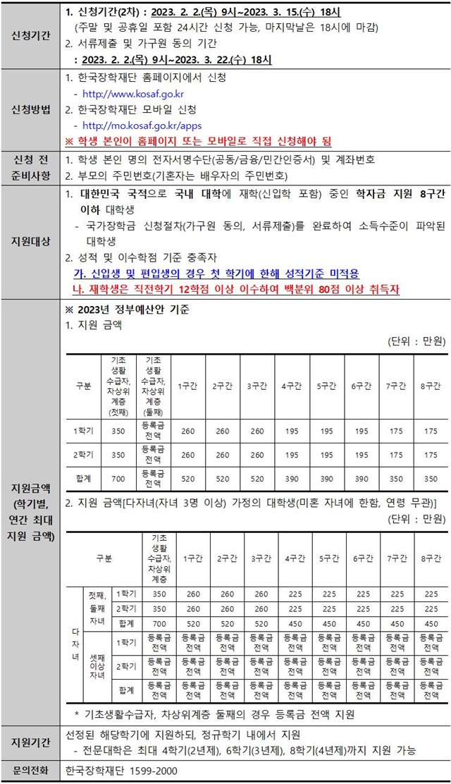 (수정)2023학년도 1학기 신입생 국가장학금 2차 신청 안내001.jpg